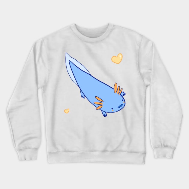 Blue axolotl Crewneck Sweatshirt by Mayarart